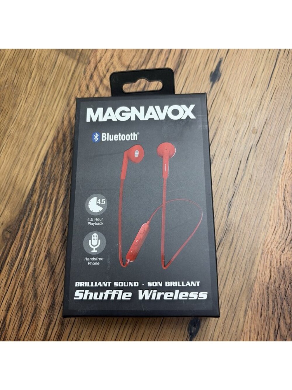 Magnavox Shuffle Wireless Red Earbuds w/ Bluetooth MBH539